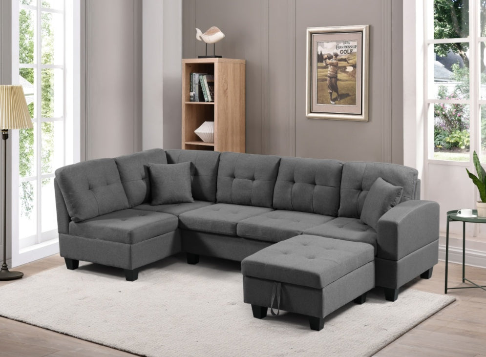 Convertible Sofa & Ottoman Set – Recyclable Cushion & Bed Function (104”W)