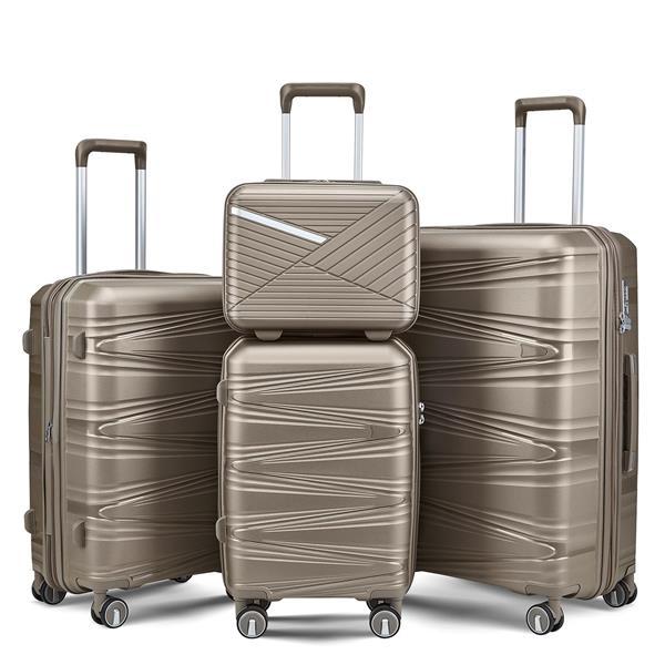 Jetsetter Journey 4-Piece Luggage Set – Ultra-Light Expandable Suitcases (14” to 28”)