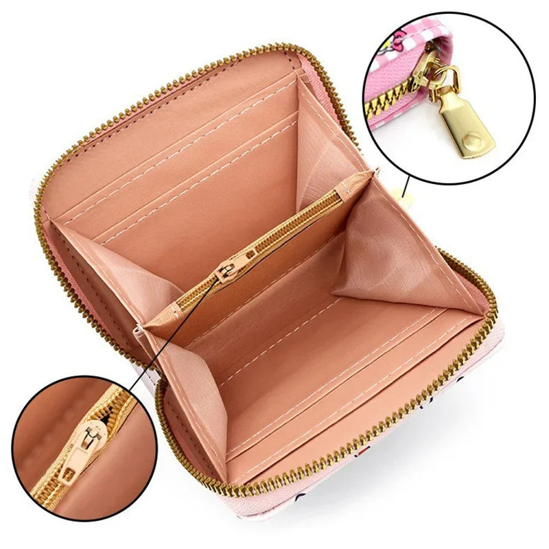 Kawaii Cartoon Coin Wallet – Cute PU Leather Folding Pouch for Girls