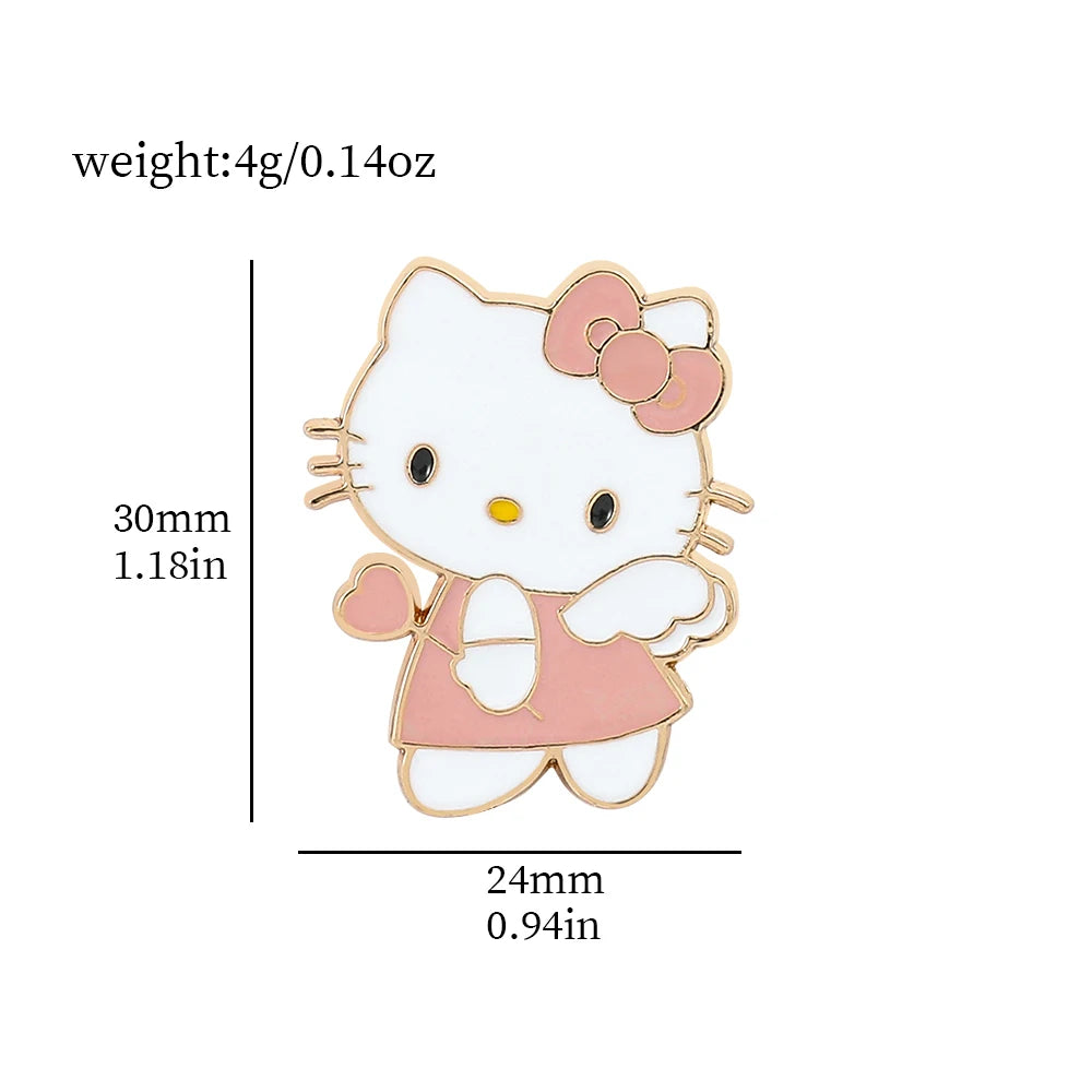 5-Piece Cute Cartoon Enamel Pin Set – Kawaii Brooches for Bags & Clothing