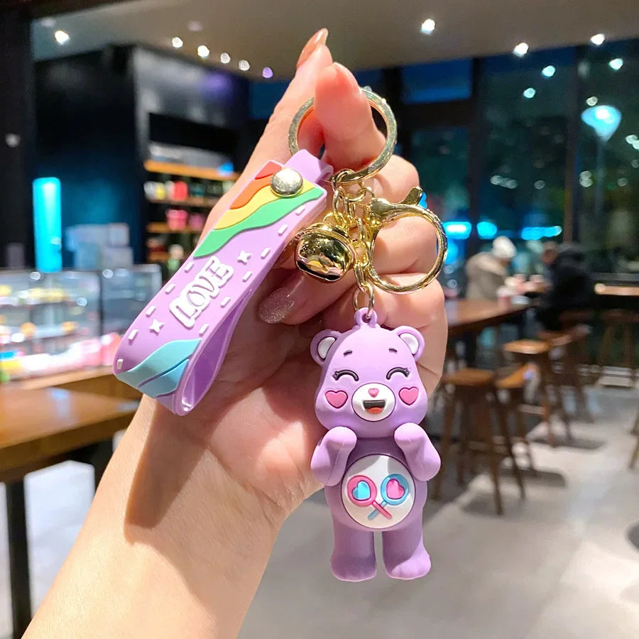 Pastel Bear Keychain – Cute Cartoon Bag Charm for Girls