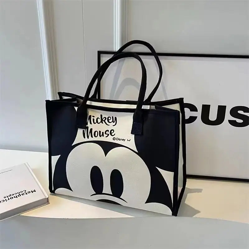 Kawaii Cartoon Canvas Shoulder Bag – Large Capacity Work Tote for Women
