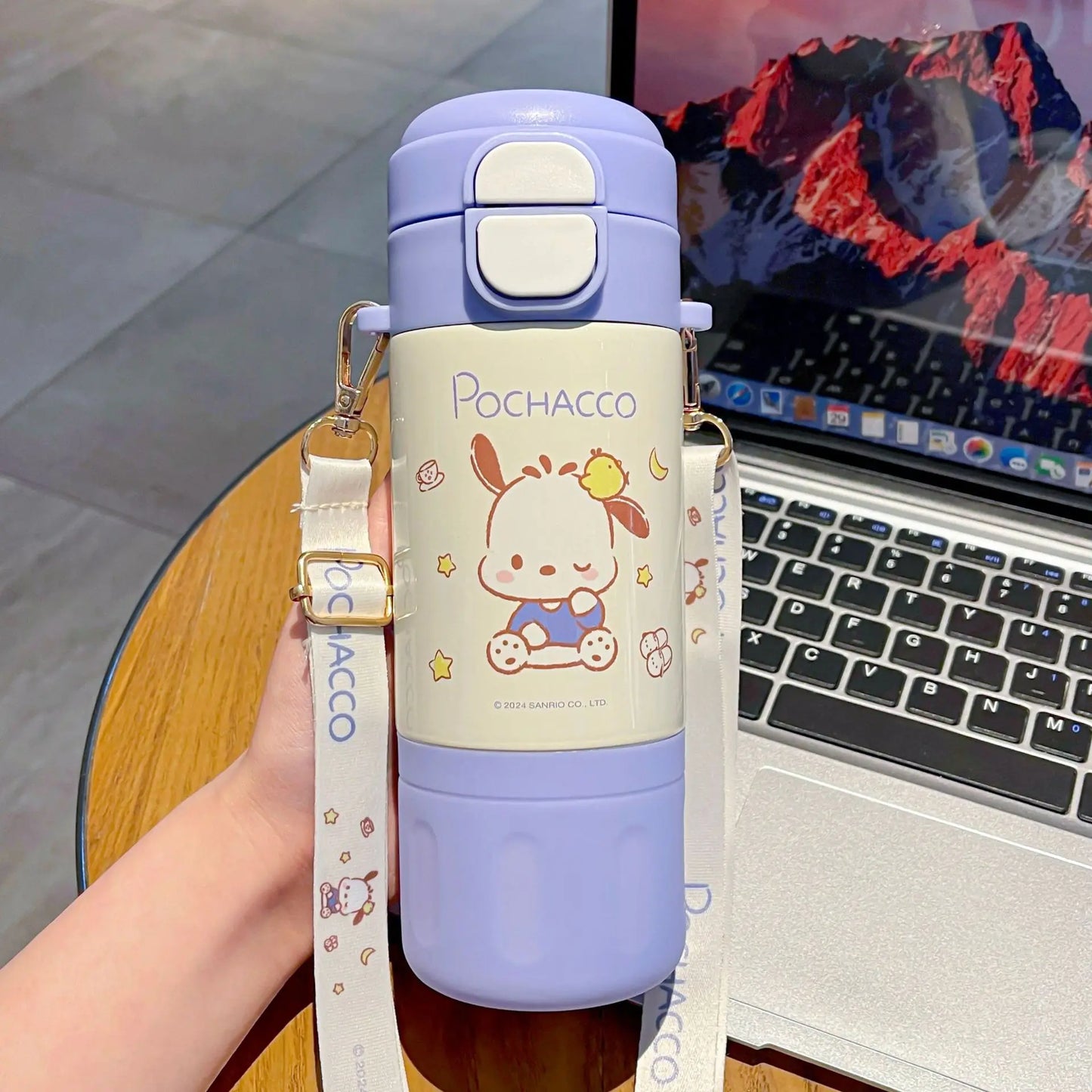 Cute Bunny Water Bottle with Strap – Leakproof & Insulated