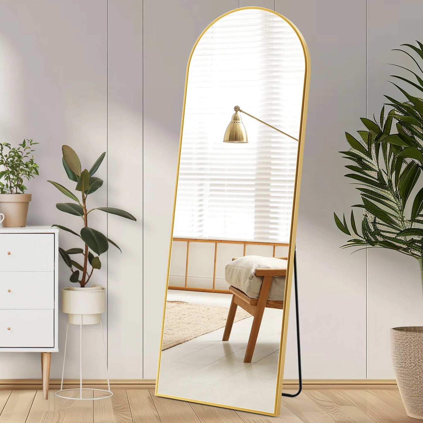 Full-Length Standing Mirror – 64” x 21” Aluminum Frame