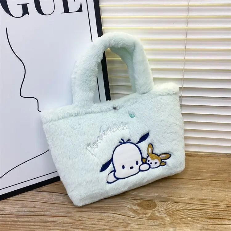 Kawaii Plush Cartoon Handbag – Soft Shoulder Bag for Girls
