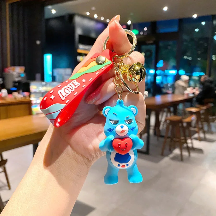 Pastel Bear Keychain – Cute Cartoon Bag Charm for Girls