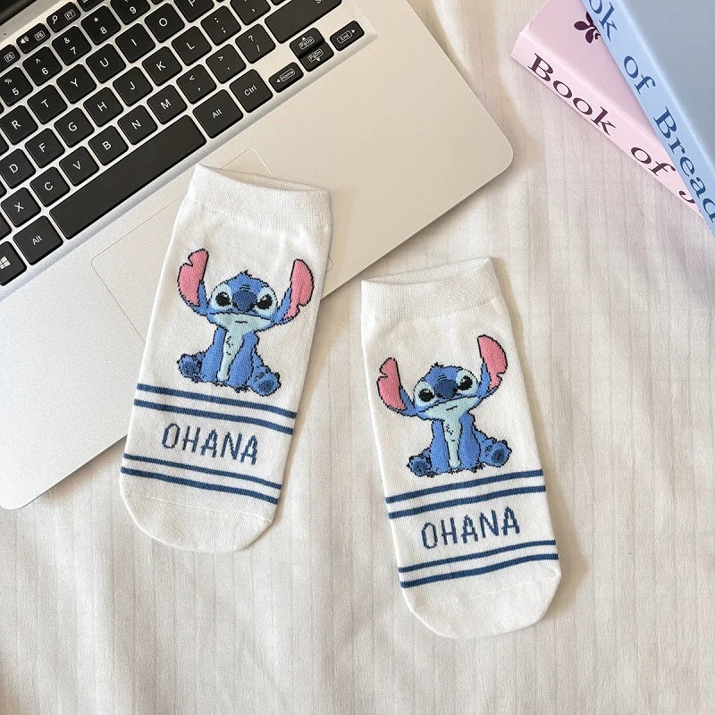 5 Pairs Cartoon Character Short Socks – Colorful Knit Ankle Set