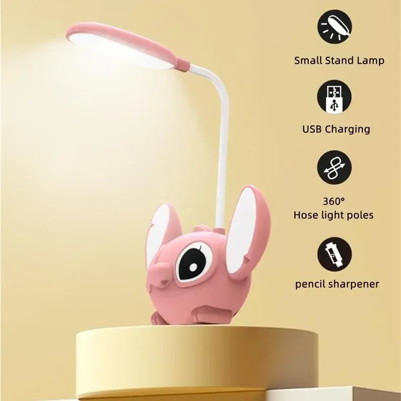 Cute Blue Cartoon LED Desk Lamp – USB Rechargeable Night Light