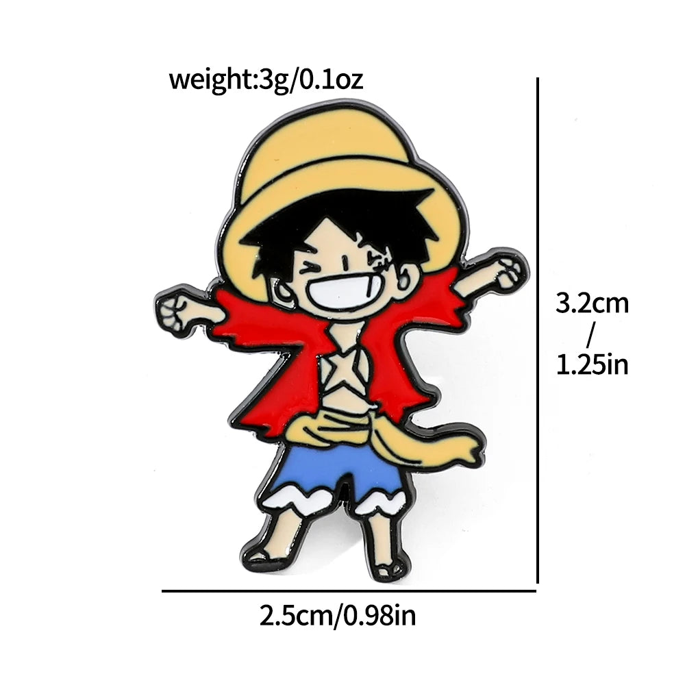 5-Piece Cartoon Pirate Enamel Pin Set – Kawaii Metal Brooches for Bags & Jackets