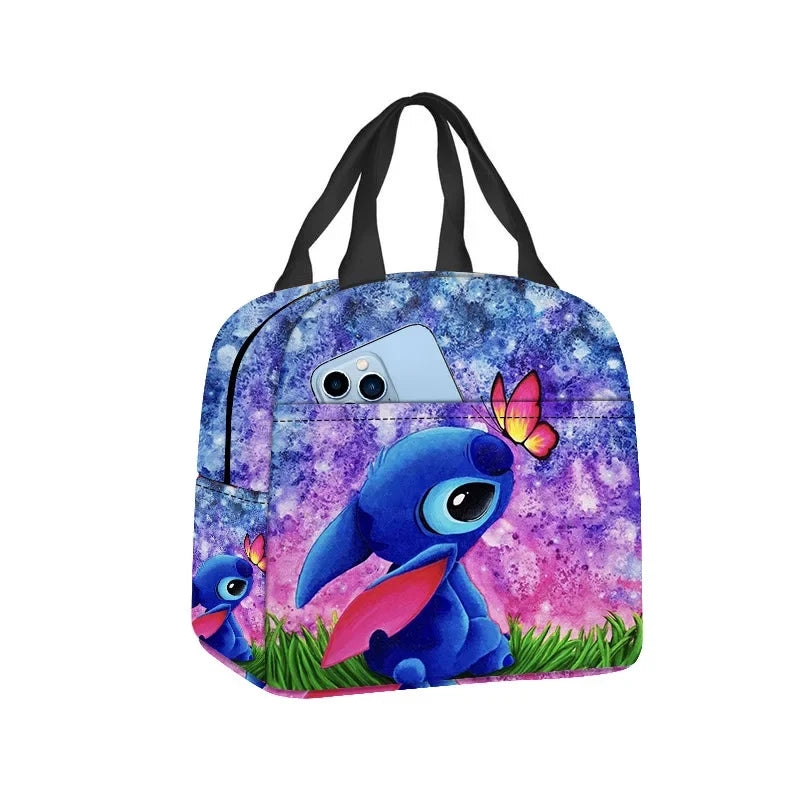 Blue Alien Cartoon Lunch Bag – Insulated Kids Cooler Tote