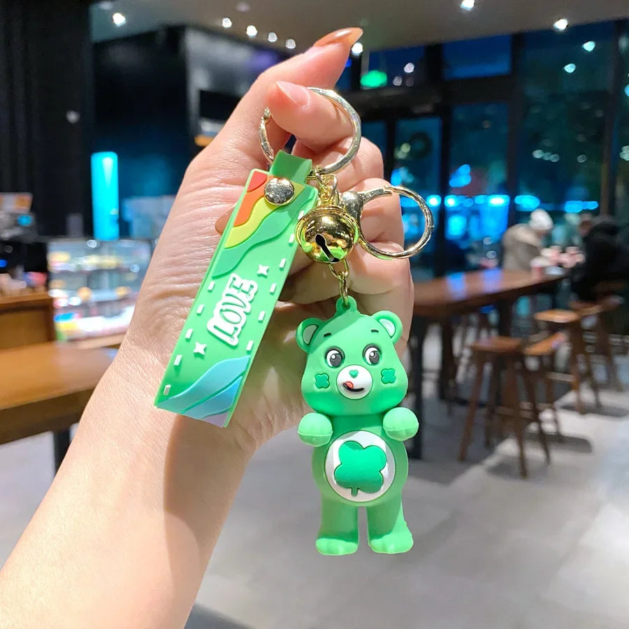 Pastel Bear Keychain – Cute Cartoon Bag Charm for Girls