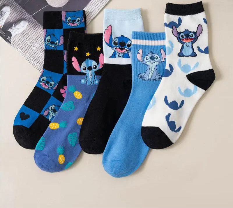 5 Pairs of Cute Cartoon Patterned Socks – Soft, Comfy, and Stylish