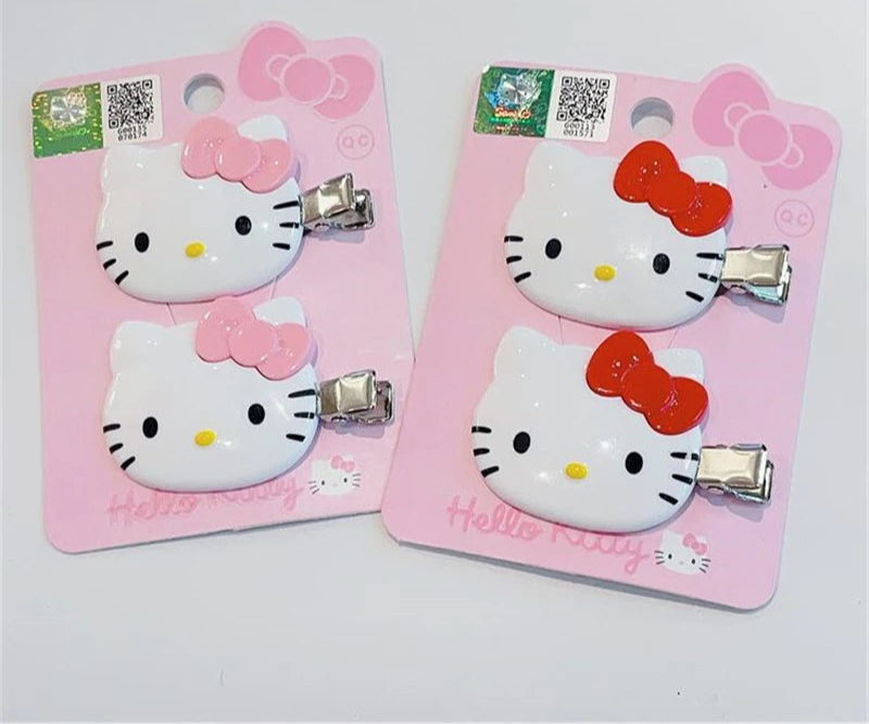 Kawaii Cartoon Hair Clip & Scrunchie Set – Cute Bow & Kitty-Inspired Design