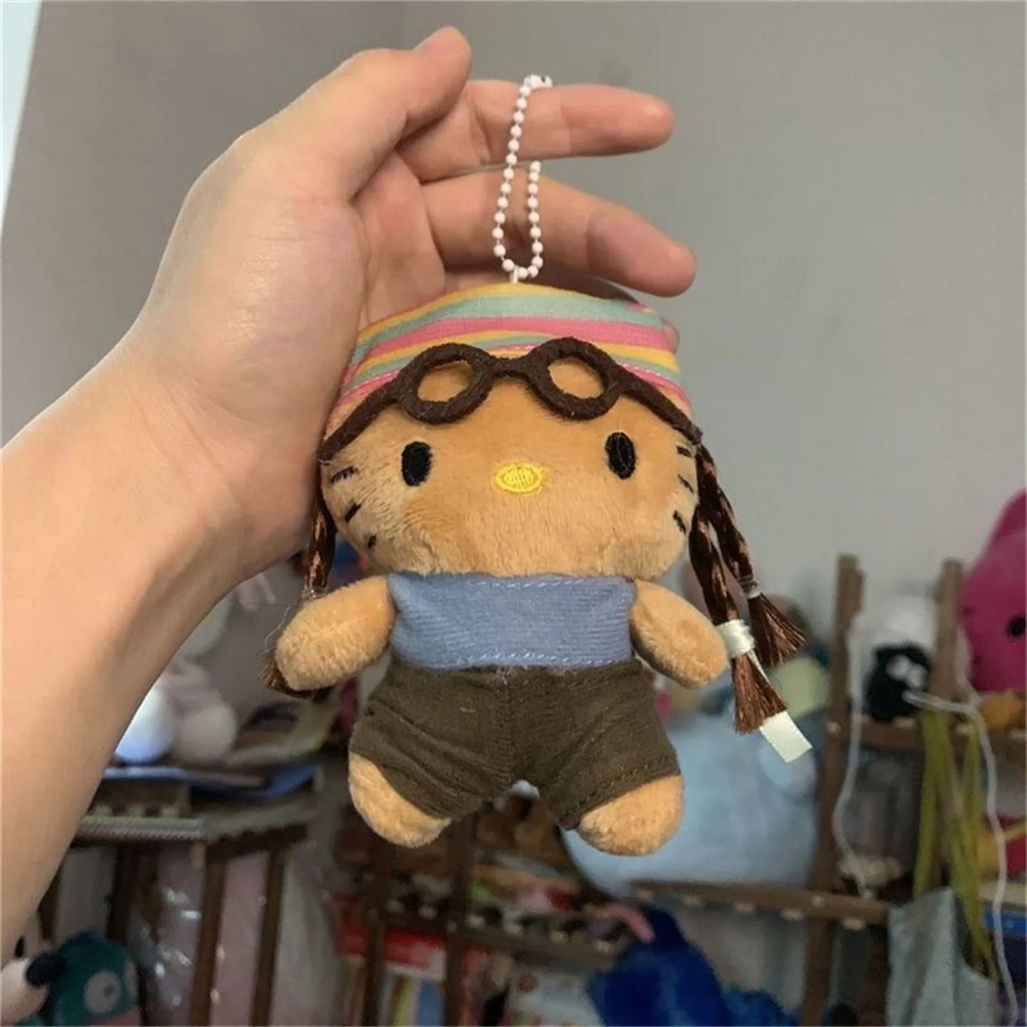 Kawaii Hawaiian Plush Keychain – 10-Style Cartoon Character Charm