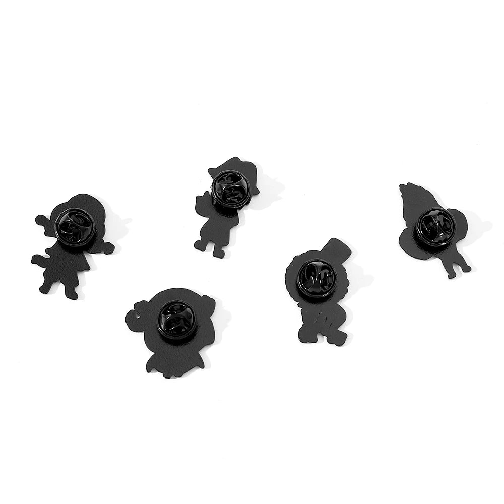 5-Piece Cartoon Pirate Enamel Pin Set – Kawaii Metal Brooches for Bags & Jackets