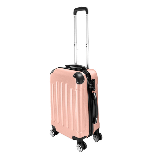 3-Piece Spinner Luggage Set – Rose Gold Travel Suitcases (20” 24” 28”)