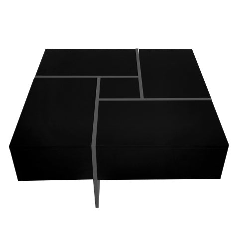 Modern Coffee Table – 4 Hidden Storage Drawers & Sliding Top (31.5” Square)