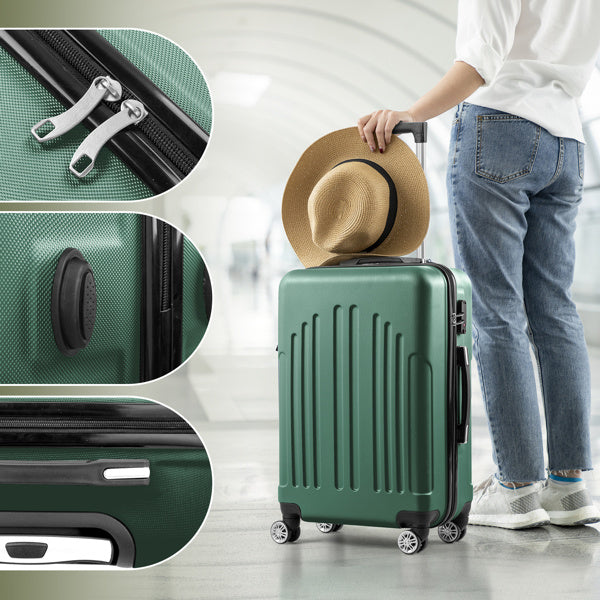 All-in-One 4-Piece Luggage Set – Retro Green Travel Suitcases (16” to 28”)