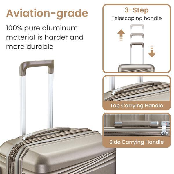 Jetsetter Journey 4-Piece Luggage Set – Ultra-Light Expandable Suitcases (14” to 28”)
