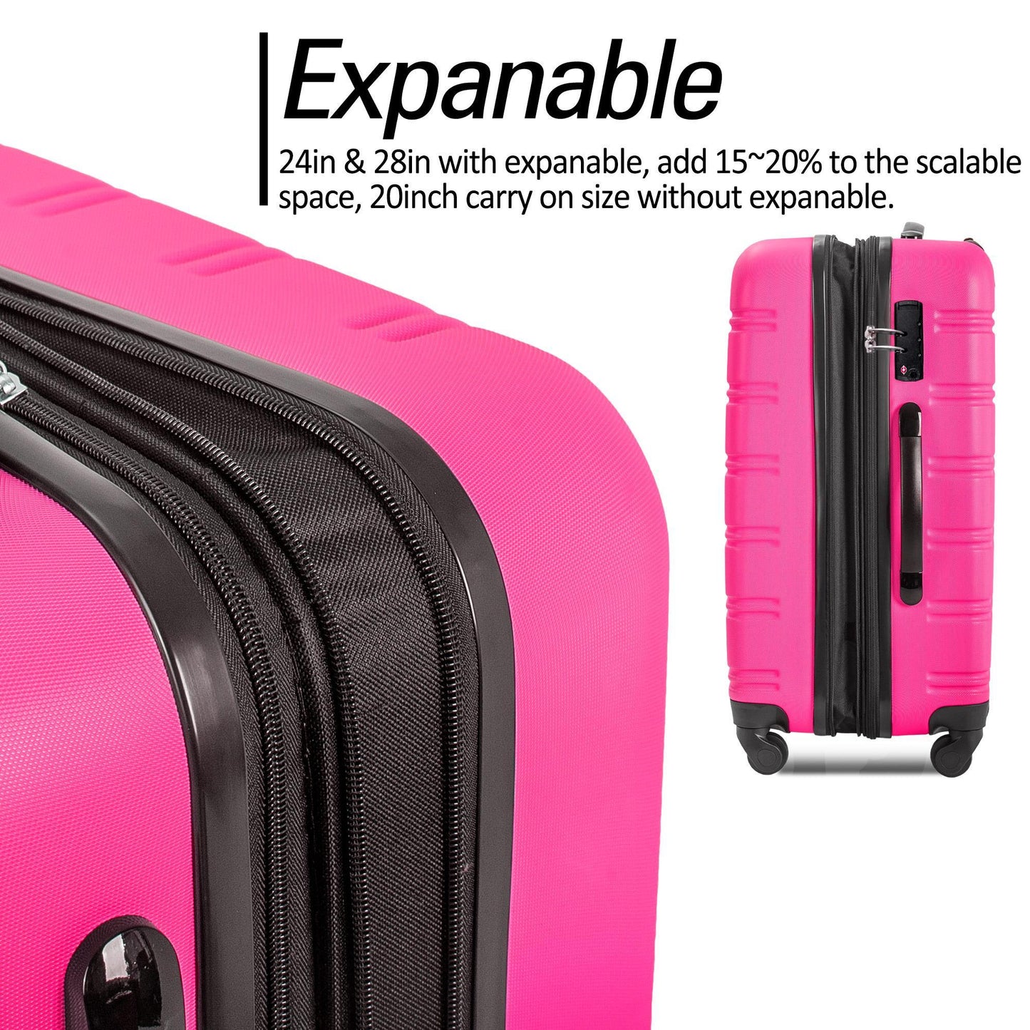 On The Go 4-Piece Spinner Luggage Set – Lightweight, Expandable, TSA-Approved