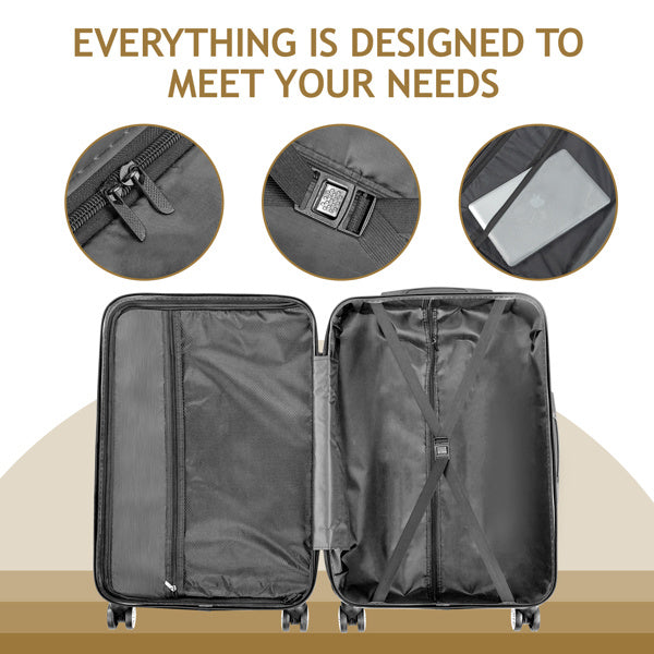 Mustard Yellow 4-Piece Luggage Set – Travel Spinner Suitcases (16” to 28”)