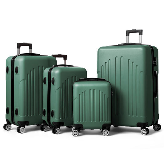 All-in-One 4-Piece Luggage Set – Retro Green Travel Suitcases (16” to 28”)