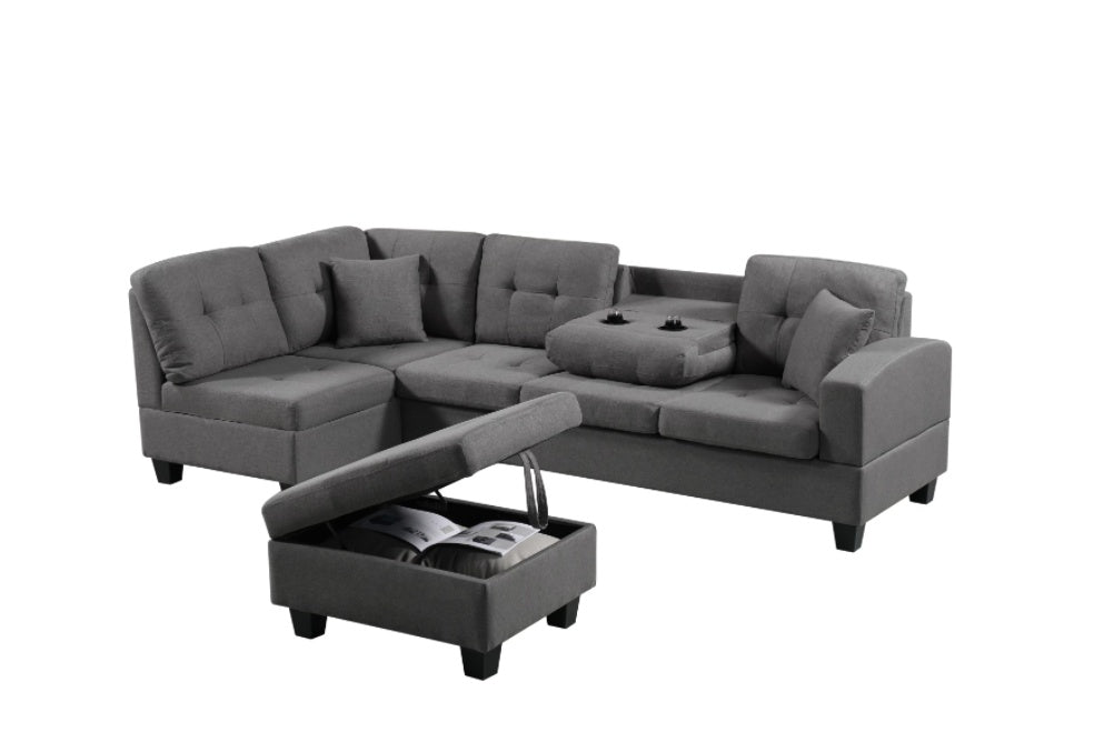 Convertible Sofa & Ottoman Set – Recyclable Cushion & Bed Function (104”W)