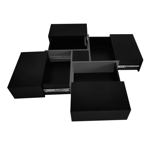 Modern Coffee Table – 4 Hidden Storage Drawers & Sliding Top (31.5” Square)