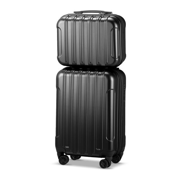 2-Piece Black Luggage Set – 20” Carry-On + Cosmetic Case with TSA Lock