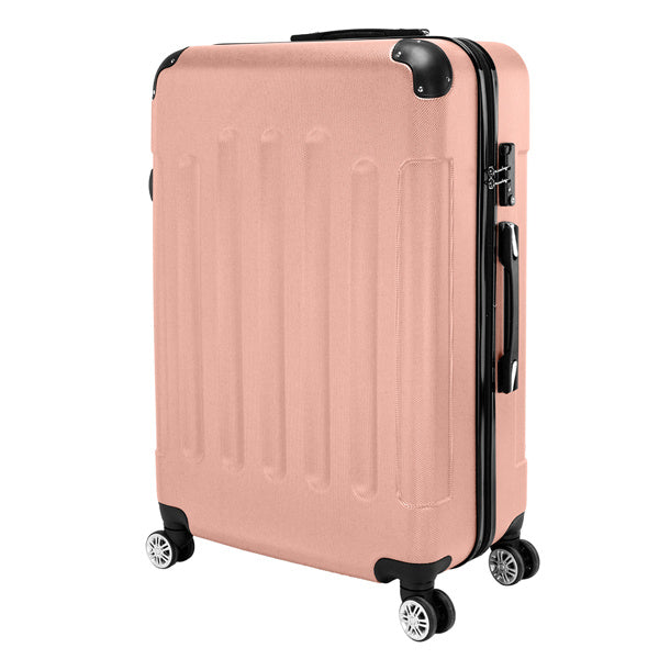3-Piece Spinner Luggage Set – Rose Gold Travel Suitcases (20” 24” 28”)