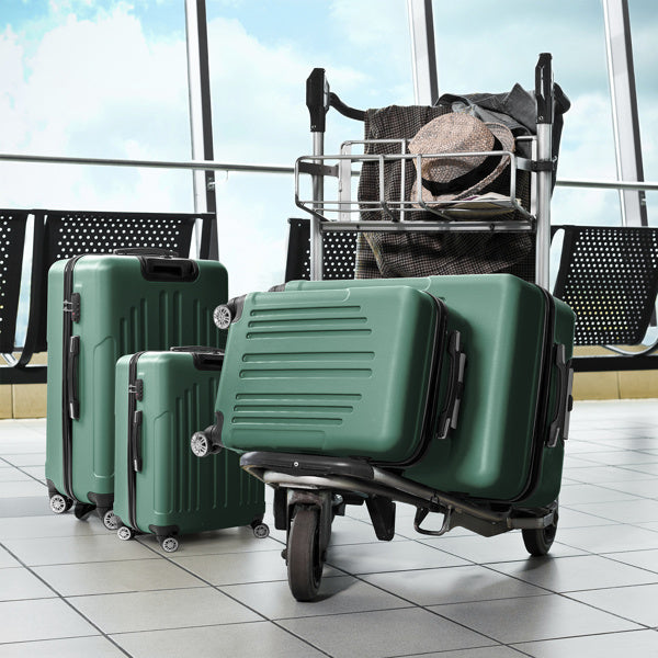 All-in-One 4-Piece Luggage Set – Retro Green Travel Suitcases (16” to 28”)