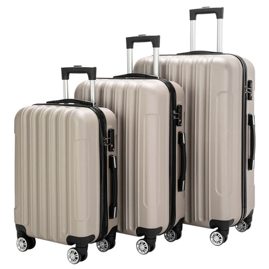 Ready to Fly Luggage Set – 3-Piece Spinner Suitcases, Champagne (20"–28")