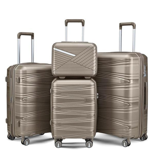 Jetsetter Journey 4-Piece Luggage Set – Ultra-Light Expandable Suitcases (14” to 28”)