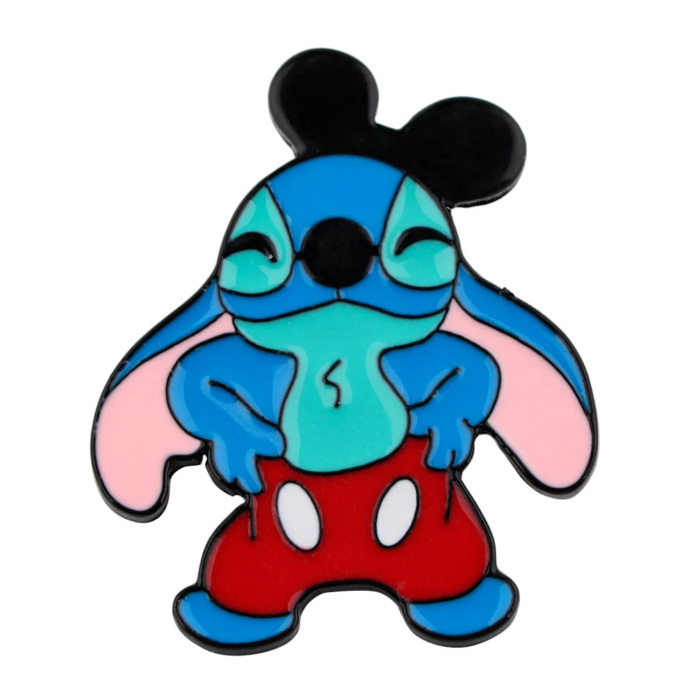 Cute Blue Alien Enamel Pin – Cartoon Lapel Brooch for Bags & Jackets