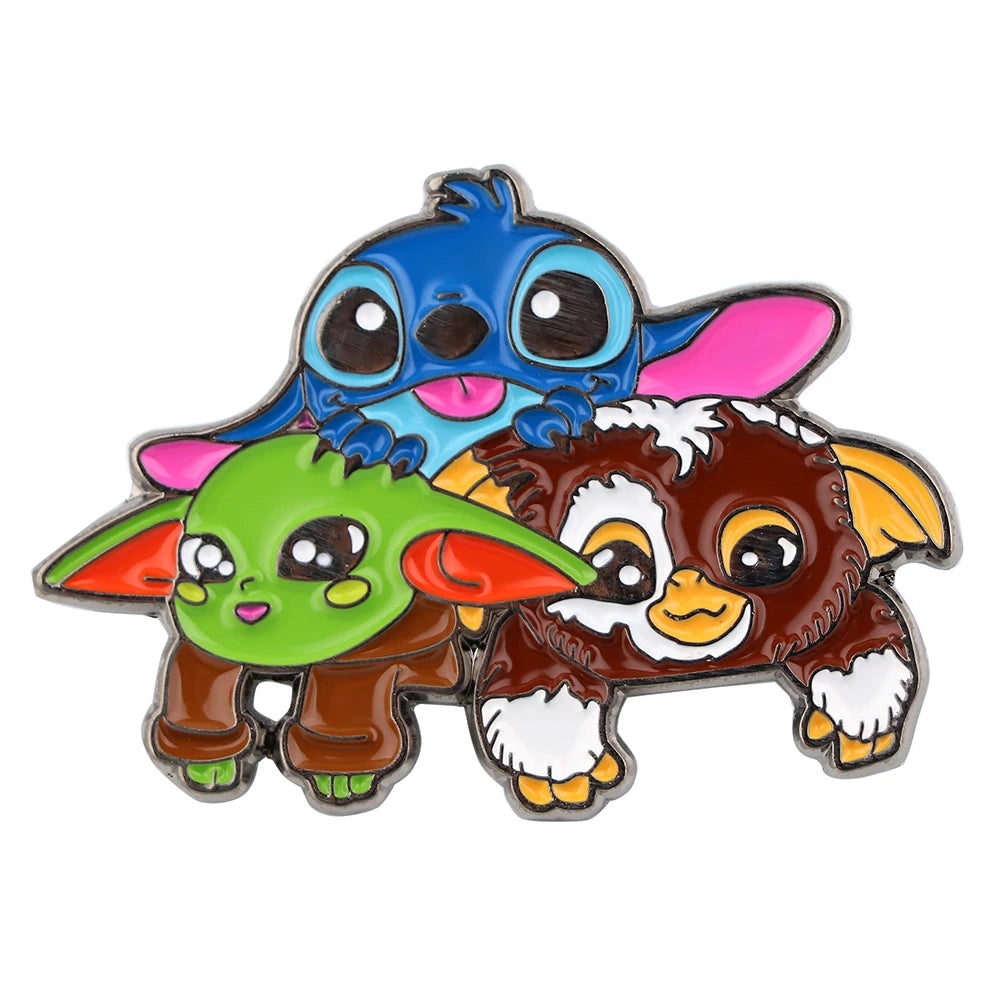 Cute Blue Alien Enamel Pin – Cartoon Lapel Brooch for Bags & Jackets