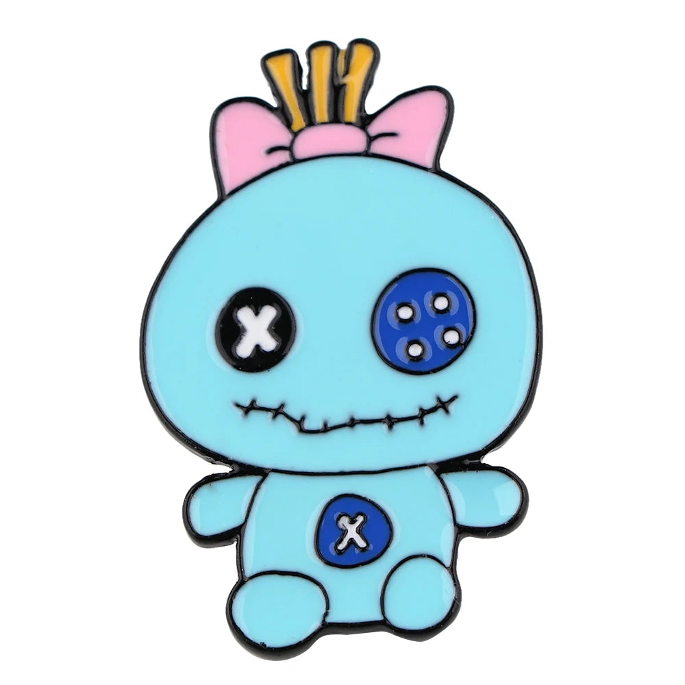 Cute Blue Alien Enamel Pin – Cartoon Lapel Brooch for Bags & Jackets