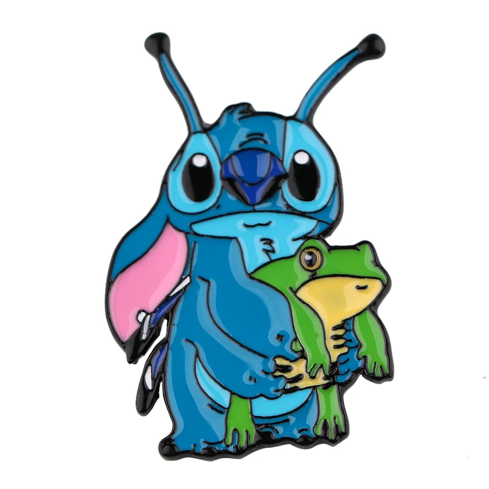 Cute Blue Alien Enamel Pin – Cartoon Lapel Brooch for Bags & Jackets