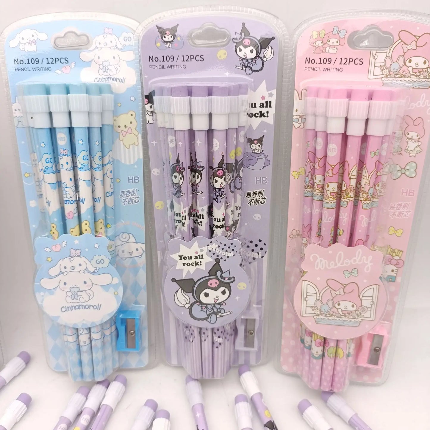 12-Piece Kawaii Cartoon Pencil & Case Set – Cute Stationery Gift Box