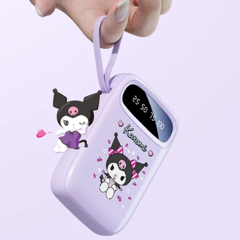 Kawaii Character Power Bank – Multi-Port Charger (Type-C, Lightning & USB)