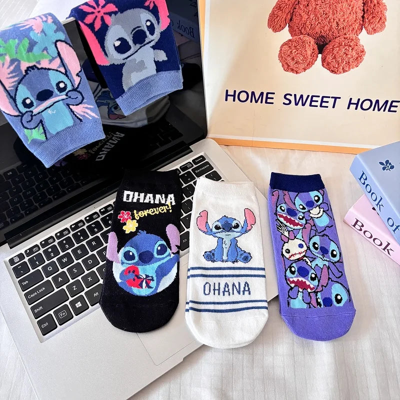 5 Pairs Cartoon Character Short Socks – Colorful Knit Ankle Set