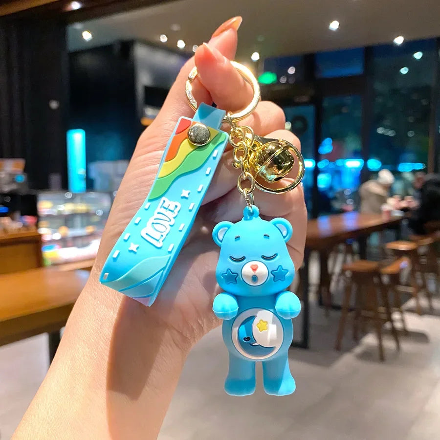 Pastel Bear Keychain – Cute Cartoon Bag Charm for Girls