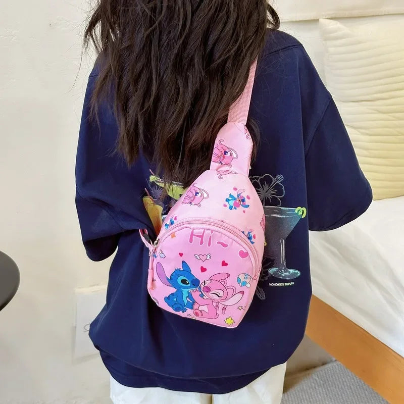Cartoon Bear & Bunny Sling Chest Bag – Cute Anime Style Crossbody with Coin Pouch
