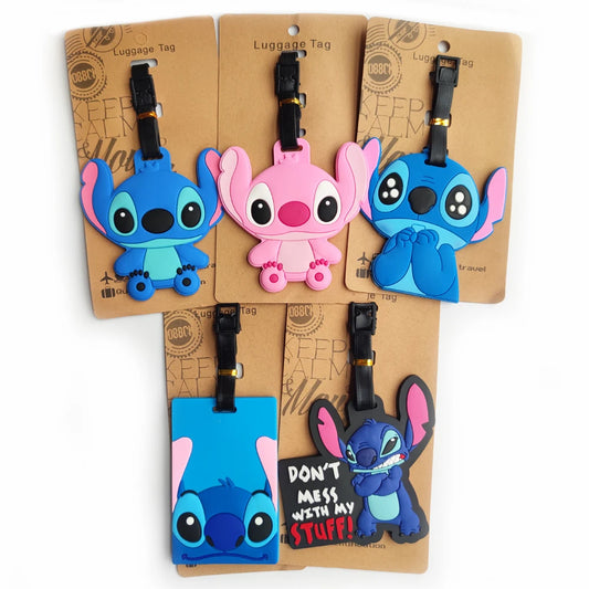 Cute Cartoon Blue Alien Luggage Tag – Travel ID Holder for Suitcases