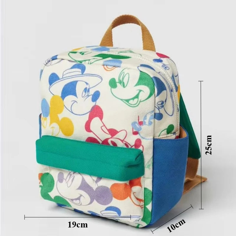Cartoon Mouse Canvas Backpack – Large Capacity School & Travel Bag