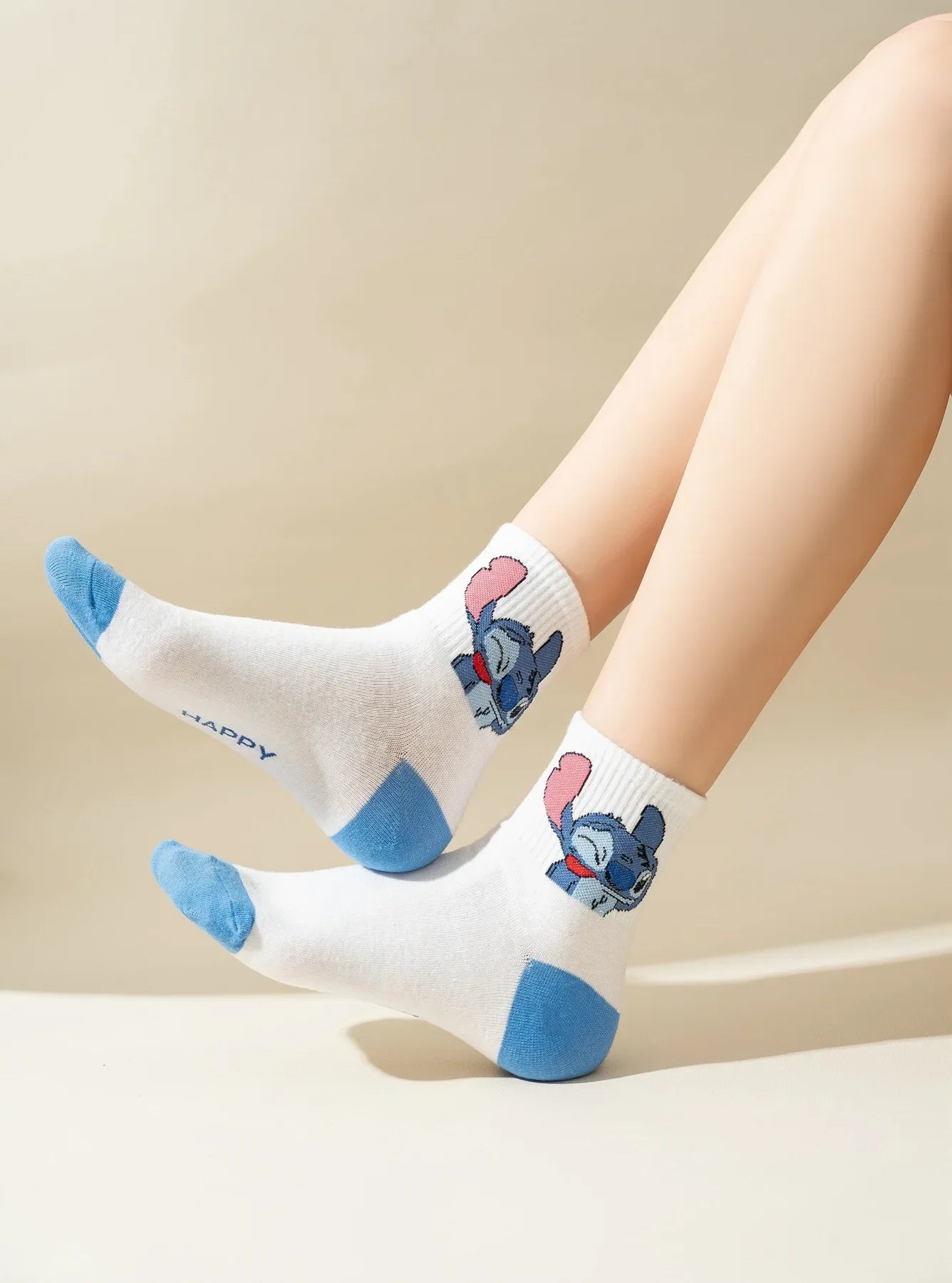 5-Pair Kawaii Cartoon Socks – Cozy Mid-Tube Cotton Socks for Kids