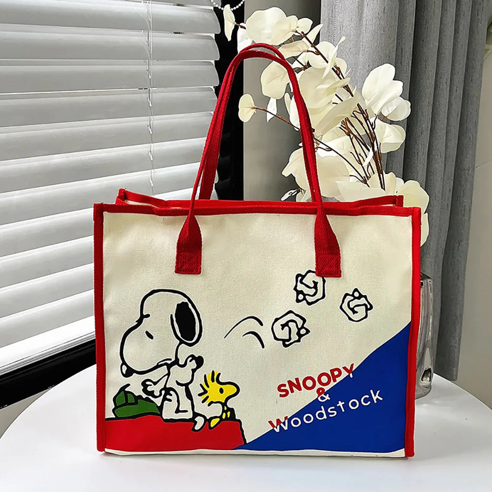 Kawaii Cartoon Canvas Tote – Cute Satchel Backpack for Daily Use