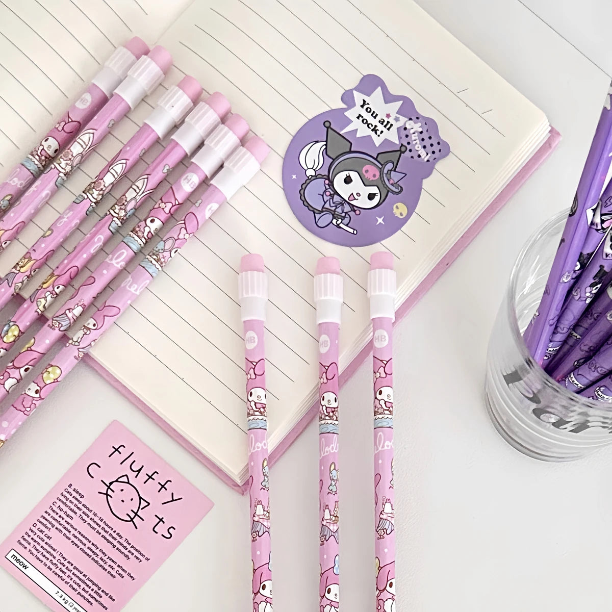 12-Piece Kawaii Cartoon Pencil & Case Set – Cute Stationery Gift Box