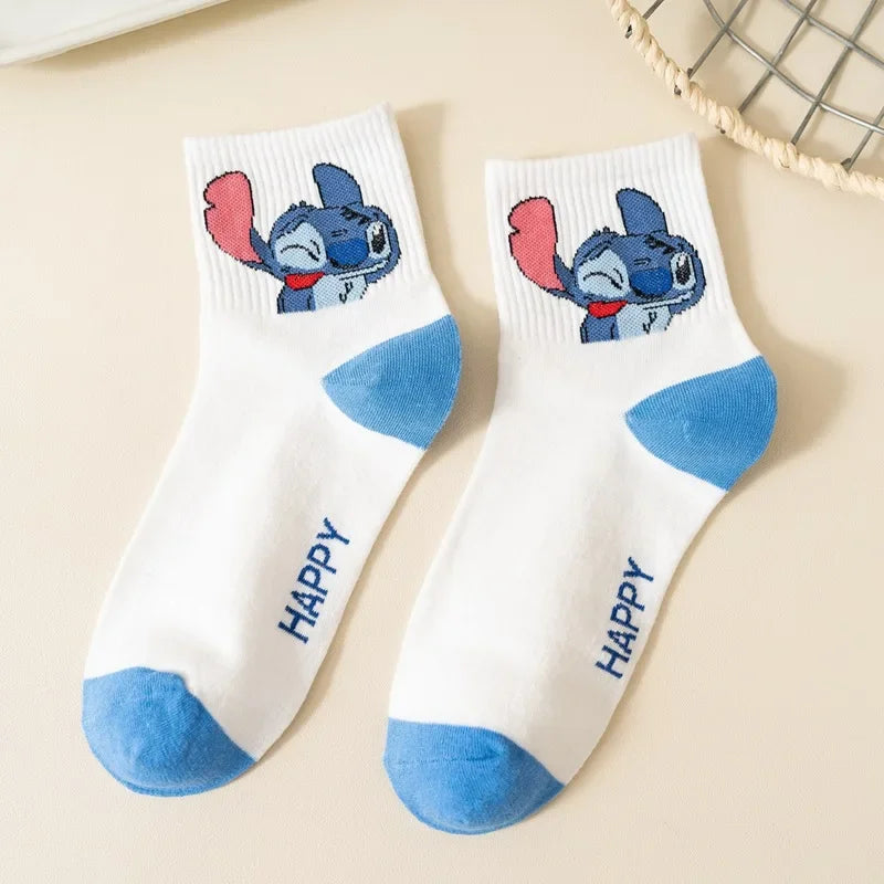 5-Pair Kawaii Cartoon Socks – Cozy Mid-Tube Cotton Socks for Kids