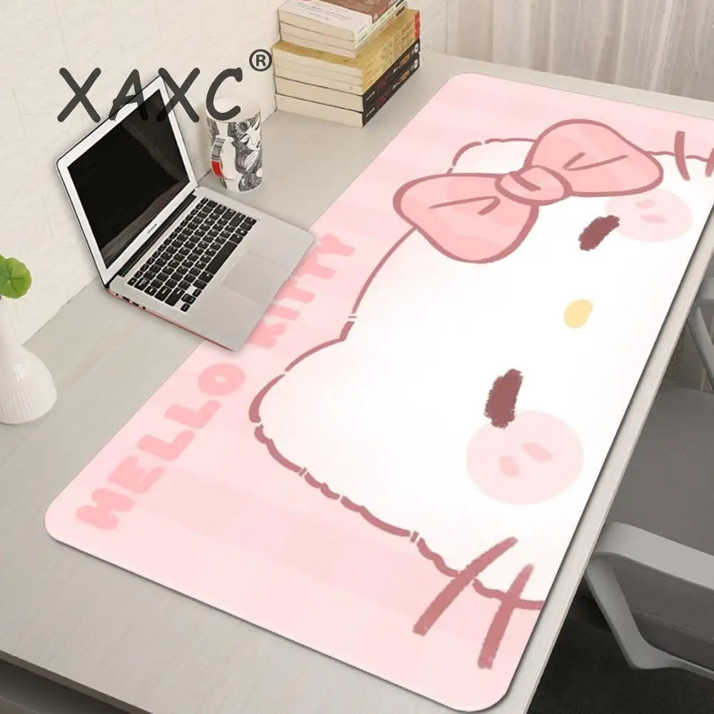 Kawaii Cat & Bunny Desk Mouse Pad – Multiple Sizes, Anti-Slip Gaming Mat