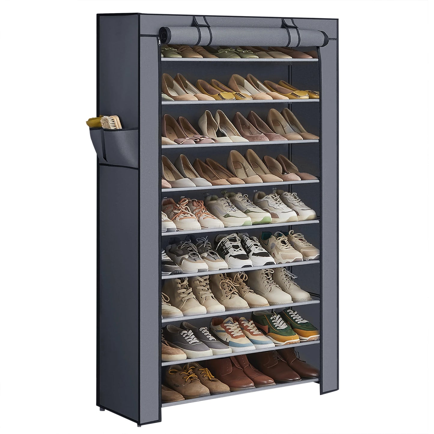 9-Tier Shoe Rack – Holds 40–50 Pairs + Dustproof Cover